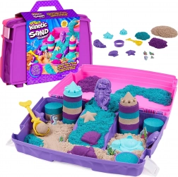 kinetic sand mermaid palace – prenosná sada s trblietavým pieskom a doplnkami 934 g