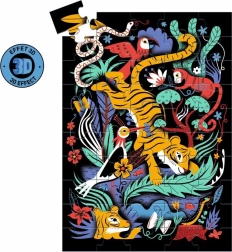 Puzzle tiger s 3D okuliarmi 50 dielikov