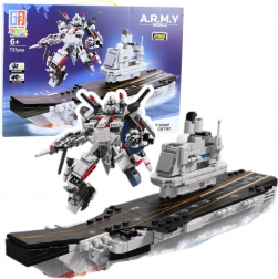 Konštrukčná stavebnica lietadlová loď a robot 2v1, 737 dielikov