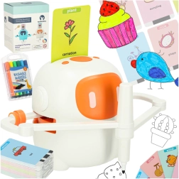 Edukativný interaktívny robot na učenie kreslenia a písania s kartičkami a fixkami