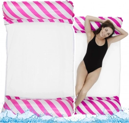 Nafukovacia vodná hojdacia sieť biela-ružová 120x70 cm