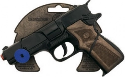 Policajná kovová pištoľ na kapslíky, čierna, 8 rán