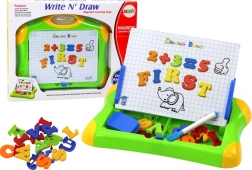 Magnetická edukačná tabuľa s písmenami a číslami