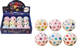 Kozmická loptička na hádzanie a stláčanie s výstupkami, biela 7 cm