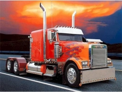 Diamantové maľovanie Červený kamión s plameňmi 30x40cm