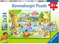 Ravensburger puzzle Zábava pri rybníku 2×24 dielikov