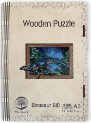 Drevené puzzle dinosaurus A3 svietiace v tme
