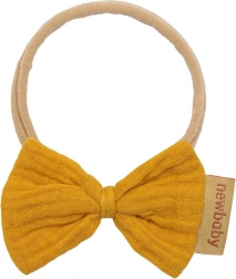 čelenka pre bábätká New Baby mušelín horčicová