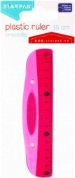 Ružové plastové pravítko 15 cm
