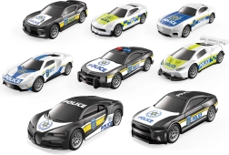 Policajné autá na spätný ťah, súprava 4 kusov
