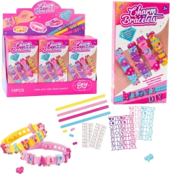 DIY sada náramkov s písmenkovými príveskami – 4 nastaviteľné náramky