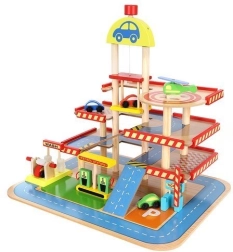 Drevené parkovisko s garážou pre deti