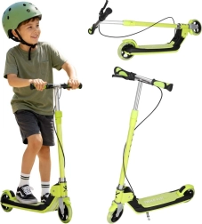 Trike Fix detská skladacia kolobežka s LED kolieskami, neónovo zelená