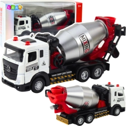 Detská miešačka betónu so zvukmi a svetlami, kovová kabína a otočný bubon