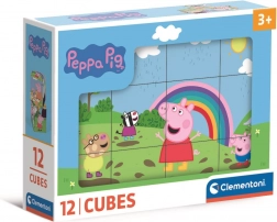 Obrázkové kocky Prasiatko Peppa od Clementoni, 12 kociek
