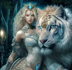 Diamantové maľovanie dievča s tigrom 30 × 40 cm