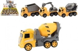 Plastové stavebné autíčko na zotrvačník 10 cm – 3 druhy, box 12 ks