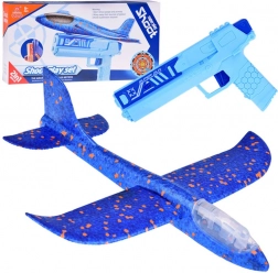 Zábavné penové lietadielko s LED svetlami vystreľované z pištole