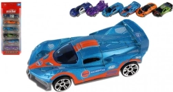 Sada športových autíčok 1:64, 6 ks, kov a plast, voľnobeh