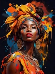 Diamantové maľovanie Afričanka II 30 × 40 cm