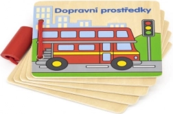 Drevená knižka – dopravné prostriedky (po česky)