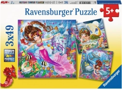 Ravensburger puzzle Kúzelné morské panny 3×49 dielikov