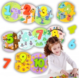 Tooky Toy Montessori edukačná puzzle na učenie čísel