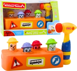 Interaktívne kladivko so svietiacimi krtkami – stavebná zábava pre deti