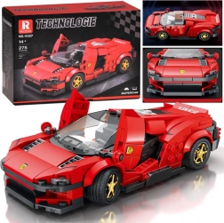 Technické stavebnice – futuristické červené superauto s výklopnými dverami, 275 dielikov