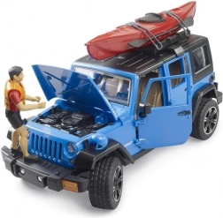 Bruder Jeep Wrangler Rubicon s kajakom a figúrkou 1:16