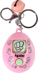 Ružová kľúčenka s hrou kameň, papier, nožnice