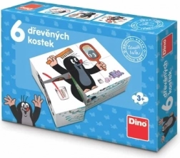 Dino drevené obrázkové kocky KRTKO 6 ks