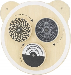 Drevená nástenná doska s rotujúcimi bodmi