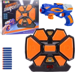 Strelecká hra s penovými šípkami a elektronickým terčom s LED počítadlom