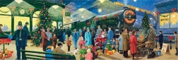 Clementoni panoramatické puzzle Vianočná kolekcia: Santa, 1000 dielikov