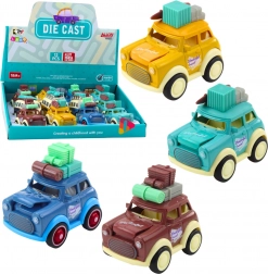 Kovové retro cestovné autíčko s pružinovým pohonom a poskakujúcou kapotou