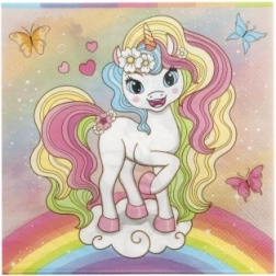 Papierové servítky Jednorožec 33 × 33 cm, 12 ks