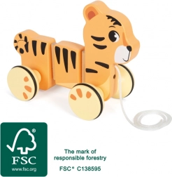 Drevená ťahacia hračka tiger small foot