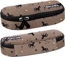 Paso školský peračník jednokomorový hnedý s jednorožcami