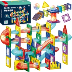 Woopie magnetické stavebnice 3D – edukačná guľôčková dráha, 105 dielov