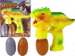 Bublifuk dinosaurus s vajíčkami na tekutinu – žltý