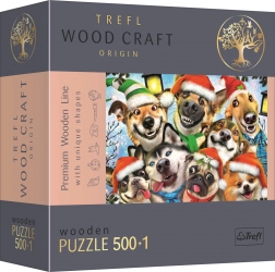 Drevené puzzle Vianočné psy 501 dielikov
