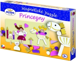Detoa magnetické drevené puzzle princezné, 45 dielikov