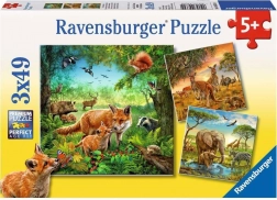 Ravensburger puzzle Zvieratá 3×49 dielikov