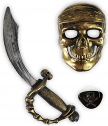 Pirátska kostýmová sada s maskou, klapkou a mečom