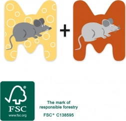 small foot drevené písmeno M s myšou