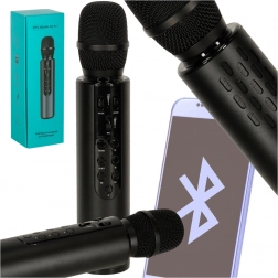 Bezdrôtový karaoke mikrofón s Bluetooth a reproduktorom pre deti – čierna