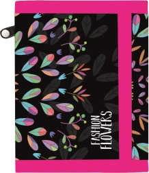 Textilná peňaženka OXY Fashion s motívom kvetín na suchý zips