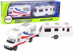 Sada Áut Karavan a Kempingový Príves s Kovovými Prvkami