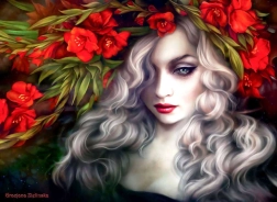 Anatolian puzzle žena v kvetoch 1000 dielikov